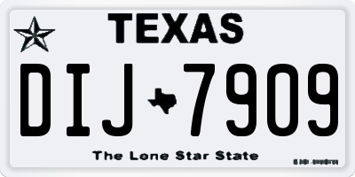 TX license plate DIJ7909