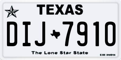 TX license plate DIJ7910