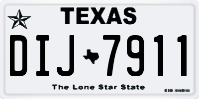 TX license plate DIJ7911