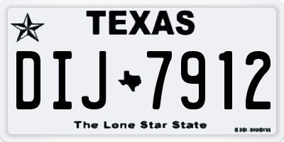 TX license plate DIJ7912