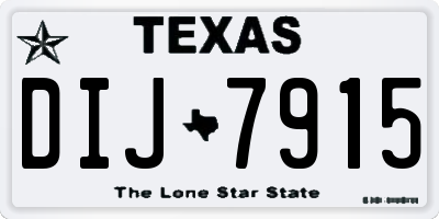 TX license plate DIJ7915