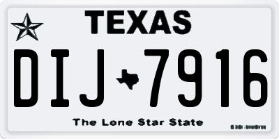 TX license plate DIJ7916