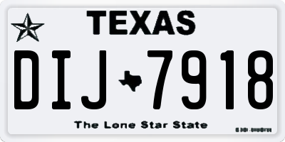 TX license plate DIJ7918