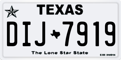 TX license plate DIJ7919