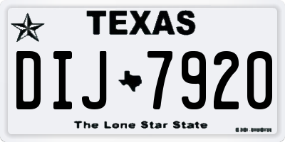 TX license plate DIJ7920