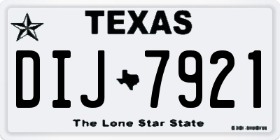 TX license plate DIJ7921