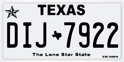 TX license plate DIJ7922