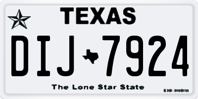 TX license plate DIJ7924