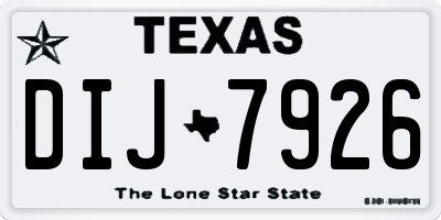 TX license plate DIJ7926