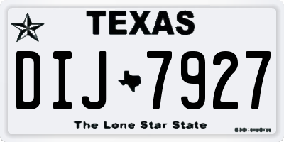 TX license plate DIJ7927