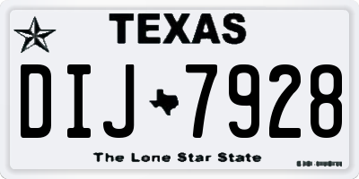 TX license plate DIJ7928