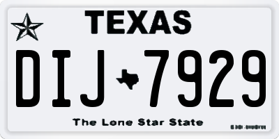 TX license plate DIJ7929