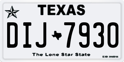 TX license plate DIJ7930