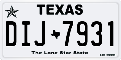 TX license plate DIJ7931
