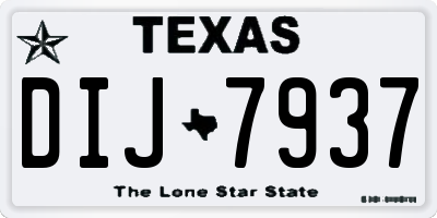TX license plate DIJ7937