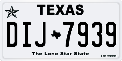 TX license plate DIJ7939