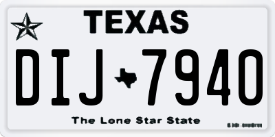 TX license plate DIJ7940