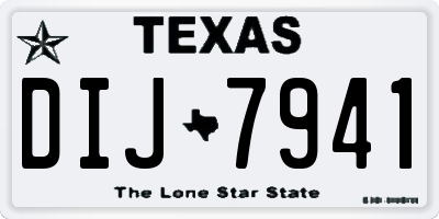 TX license plate DIJ7941