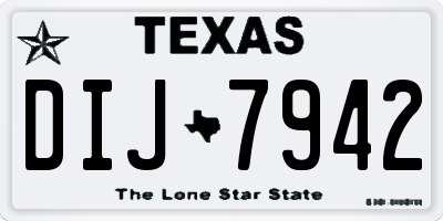TX license plate DIJ7942