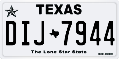 TX license plate DIJ7944