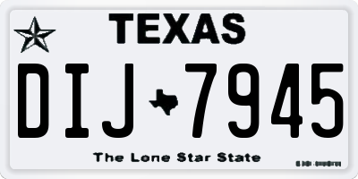 TX license plate DIJ7945
