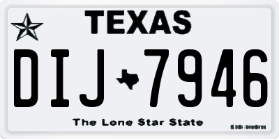 TX license plate DIJ7946