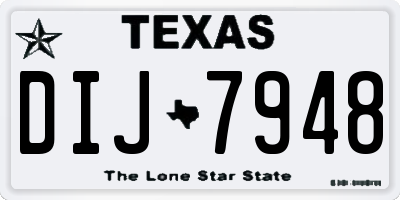TX license plate DIJ7948