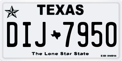 TX license plate DIJ7950