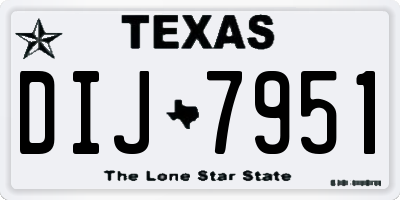 TX license plate DIJ7951