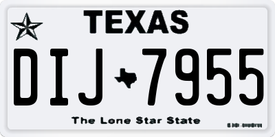 TX license plate DIJ7955