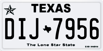 TX license plate DIJ7956