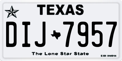 TX license plate DIJ7957