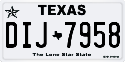 TX license plate DIJ7958
