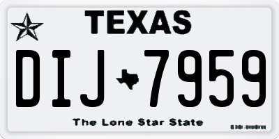 TX license plate DIJ7959