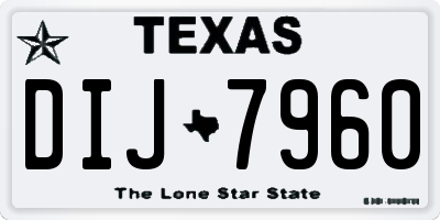 TX license plate DIJ7960