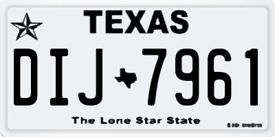 TX license plate DIJ7961