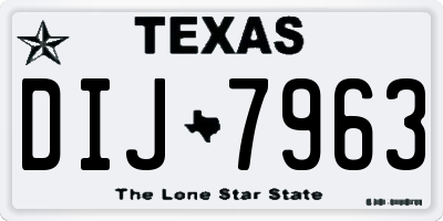 TX license plate DIJ7963