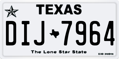 TX license plate DIJ7964