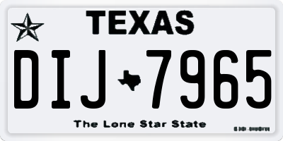TX license plate DIJ7965