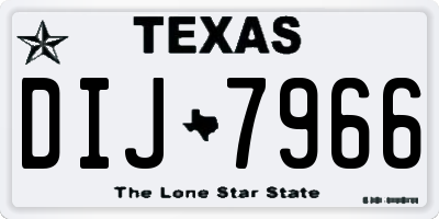 TX license plate DIJ7966