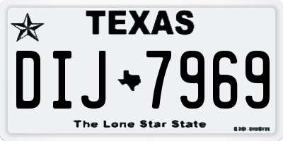 TX license plate DIJ7969