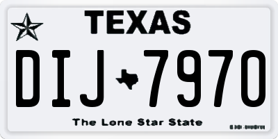 TX license plate DIJ7970