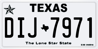 TX license plate DIJ7971
