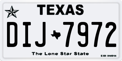 TX license plate DIJ7972
