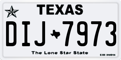 TX license plate DIJ7973