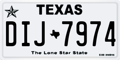 TX license plate DIJ7974
