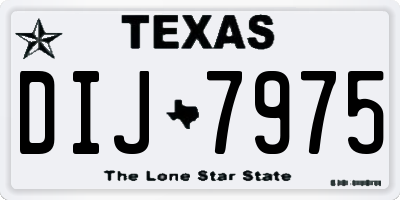 TX license plate DIJ7975