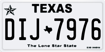 TX license plate DIJ7976