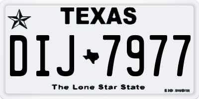 TX license plate DIJ7977