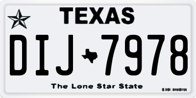 TX license plate DIJ7978